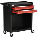 Black 2-Drawer Tool Chest on Wheels with Lockable Cabinet