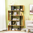 5-Tier Natural Wood Bookshelf with 13 Open Shelves