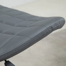 Grey Adjustable Swivel Bar Stools Set of 2 with Backrest & Footrest