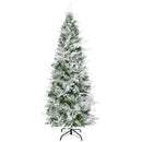 6ft Snow Flocked Green Christmas Tree with Cypress Branches