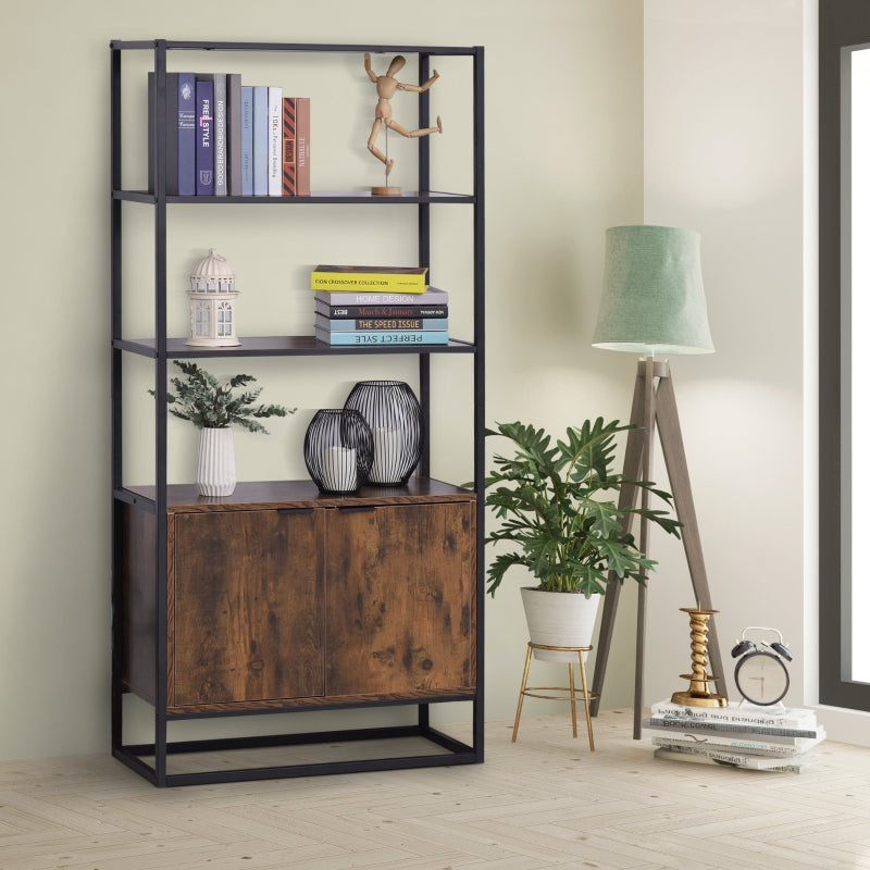 Rustic Industrial Style 3-Shelf Freestanding Storage Cabinet