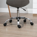 Grey Velvet Ergonomic Office Chair with Wheels
