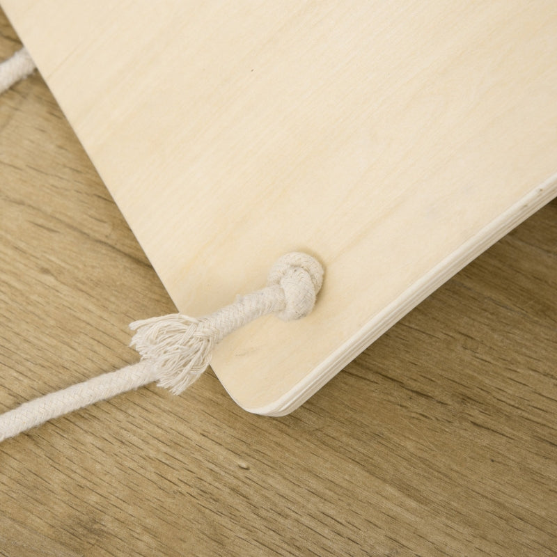 Wooden Balance Board with Ropes - Full Body Workout for Kids and Adults (Natural Wood)