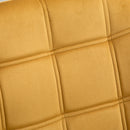 Yellow Armchair with Wide Arms and Slanted Back - Iron Frame, Wooden Legs