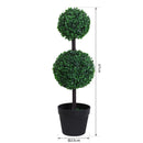 Set of 2 Green Boxwood Ball Topiary Trees - Indoor/Outdoor Decor (67cm)