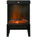 Black Electric Fireplace Stove with LED Flame Effect