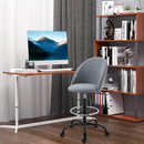 Grey Ergonomic Drafting Chair with Adjustable Height and Footrest