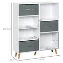 White 7-Cube Storage Cabinet with Fabric Drawers