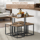Brown Industrial Dining Set with Square Table and Chairs