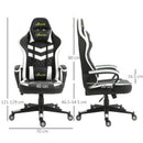 Black Grey Gaming Chair with Lumbar Support and Swivel Wheels