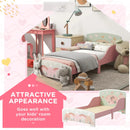Kids Pink Toddler Bed Frame for Ages 3-6 Years