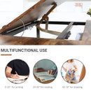 Adjustable Drafting Table with Tiltable Tabletop and Storage Shelf, Rustic Brown