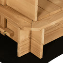 Adjustable Canopy Wooden Sandpit - Light Brown