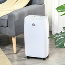White 12L/Day Dehumidifier with Continuous Drainage, 2.5L Tank, Timer & Humidity Display