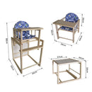 Blue Padded Baby Highchair - Compact Design (50Lx44Wx88H cm)