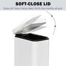 5L White Steel Compact Bin with Quiet-Close Lid