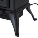 Black Electric Fireplace Stove with Fan and Log Flame Effect 2000W/1000W Heater