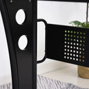 Black L-Shaped Gaming Desk with Steel Frame and CPU Rack