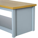 Grey Rustic Coffee Table with Storage and Wood Effect Top