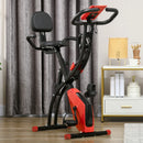Red Foldable 2-in-1 Exercise Bike with 8-Level Magnetic Resistance