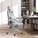 Grey Ergonomic High Back Office Chair with Reclining Backrest and Footrest