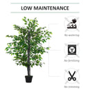 Vibrant Green Artificial Banyan Plant in Cement Pot - Indoor/Outdoor Decor