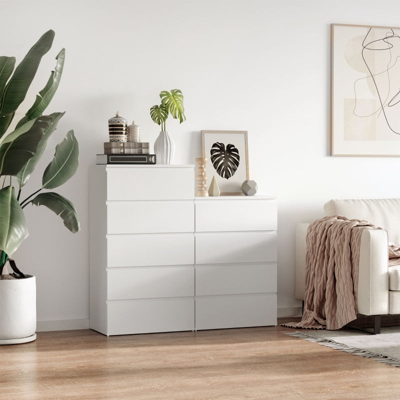 White 4-Drawer Storage Cabinet for Bedroom and Living Room