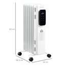 White 1500W Oil Filled Radiator with Remote Control