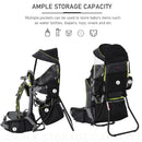 Black Baby Hiking Backpack Carrier with Hip Seat & Rain Cover