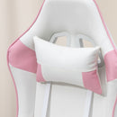 Colour Block Gaming Chair - Pink/White Faux Leather, 135° Recline