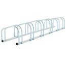 Silver Bike Storage Rack - Wall/Floor Mount, Locking, 6 Racks, 179L x 33W x 27H