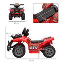 Red Kids Electric Ride-On Quad Bike with Music | 18-36 Months