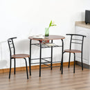 3-Piece Metal Frame Wood Top Dining Set in Black