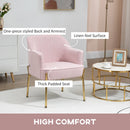 Modern Pink Fabric Accent Chair with Metal Legs