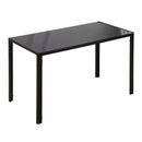 Black Glass Dining Table for 4 - Modern Rectangular Design