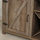 Bronze-Tone Rustic Style Side Cabinet with 2 Drawers & Cupboards - 140x39x58 cm