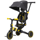 Yellow 3-in-1 Kids Tricycle with Parent Handle