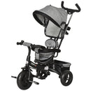 Grey 2-in-1 Cloth Tricycle Stroller for Toddlers