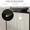 Black Kitchen Storage Cabinet with Adjustable Shelves and 4 Doors