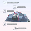 Blue Fibreglass Camping Tent for 5/6 People