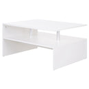 White 2-Tier Coffee Table with Storage and Open Shelf