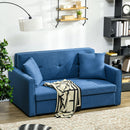 Deep Blue 2 Seater Convertible Sofa Bed with Storage