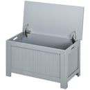 Grey Toy Chest Storage Box with Lid & Safety Hinges