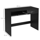 Black Compact Computer Desk with Drawer and Storage