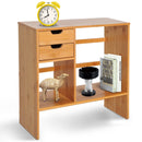 Bamboo Desktop Organizer with Drawers and Compartments
