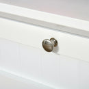 White Wooden Kitchen Storage Cabinet with Glass Door and Drawer