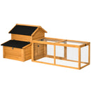 Yellow Wooden Chicken Coop with Run and Nesting Box - 180 x 92 x 78 cm
