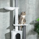 Grey Adjustable Cat Tree with Scratching Posts & Hammock