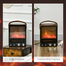 Electric Fireplace Heater, Realistic Flame Effect, Dark Walnut