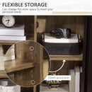 Brown Steel Door Storage Cabinet with 3 Shelves